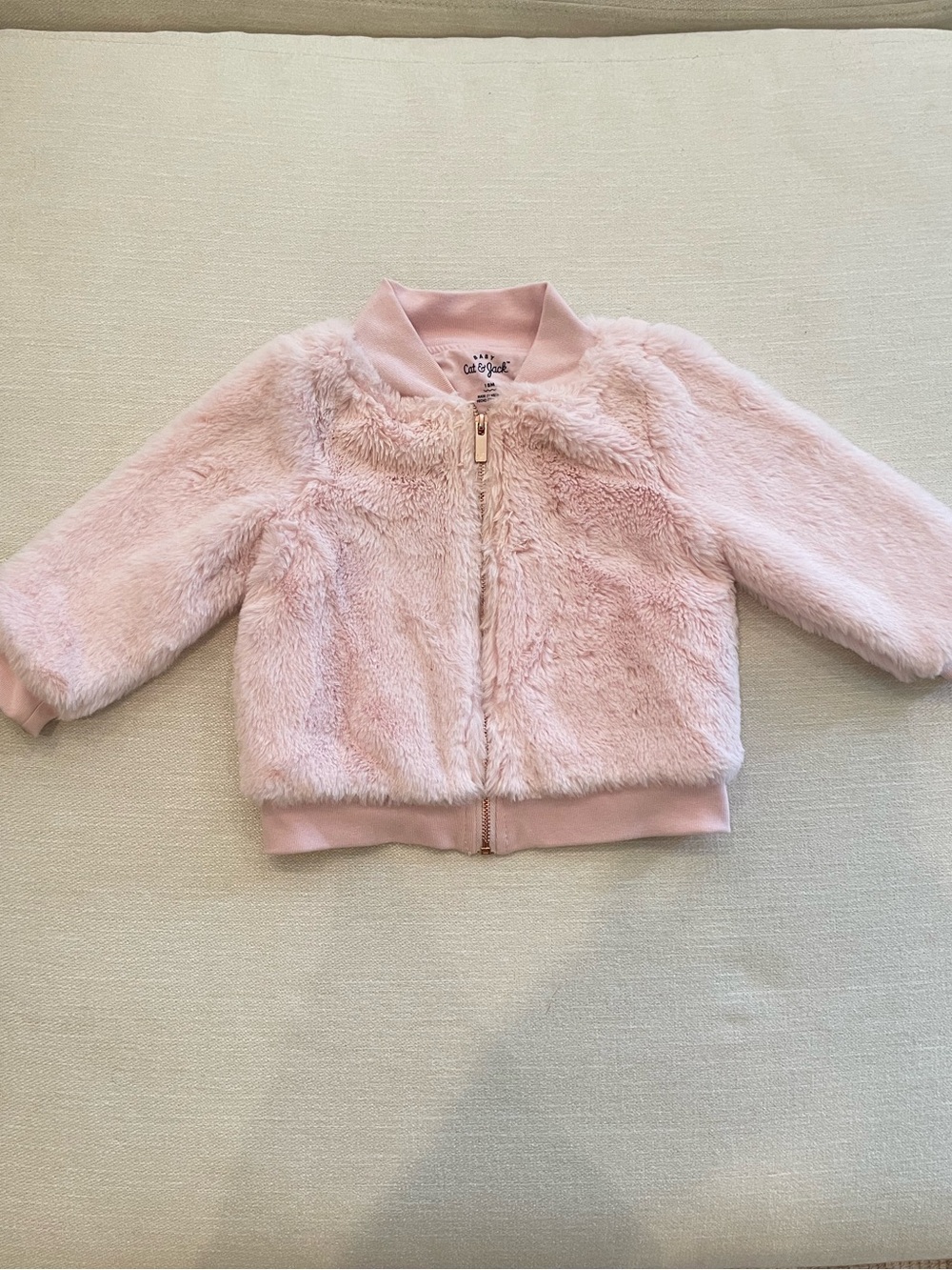 Cat & Jack Light Pink Faux Fur Bomber Jacket